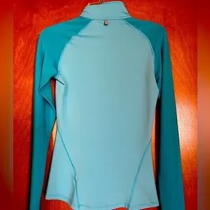 Nike Tops Nike Aqua Blue Dri Fit Long Sleeve Running Quarter